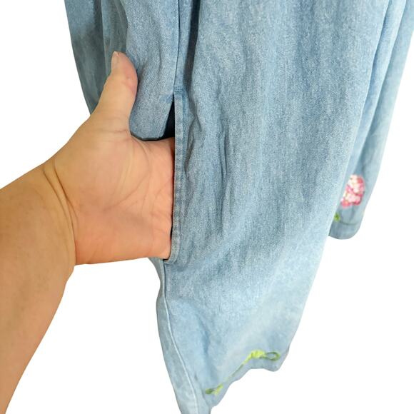 Vintage Bechamel Embroidered Denim Dress Medium - Picture 6 of 13